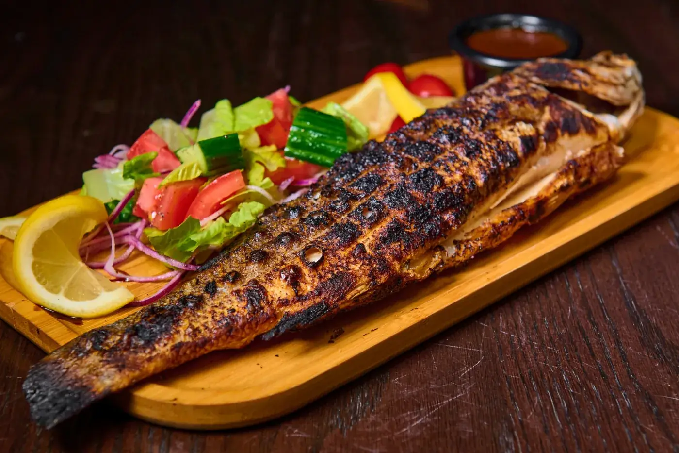 Branzino fish at Sky Lounge