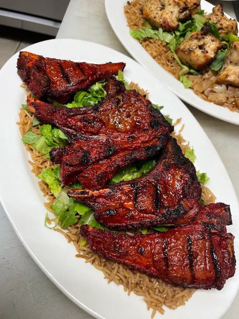 Grilled lamb chops at Sky Lounge