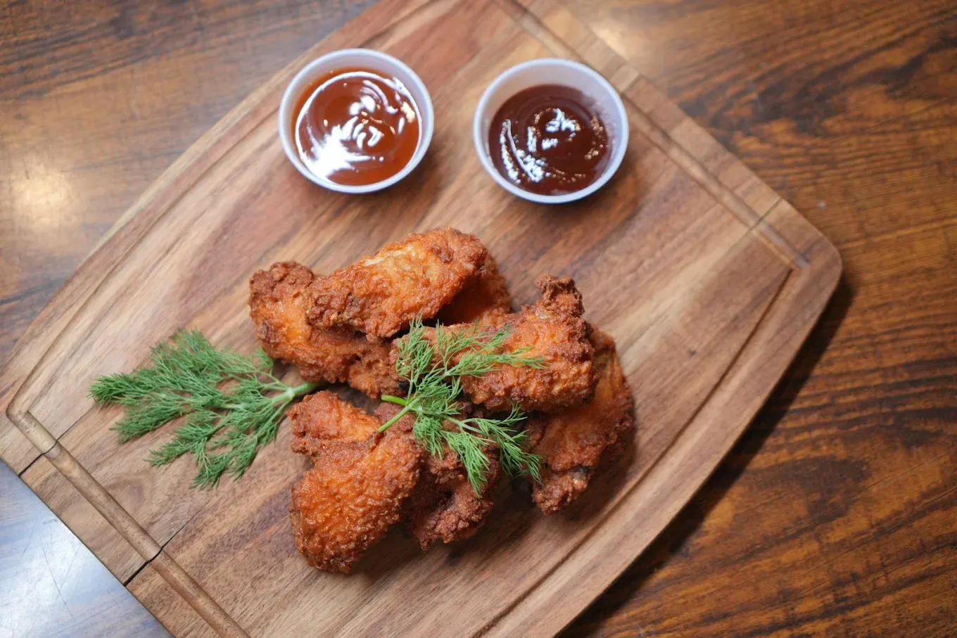 Crispy wings at Sky Lounge